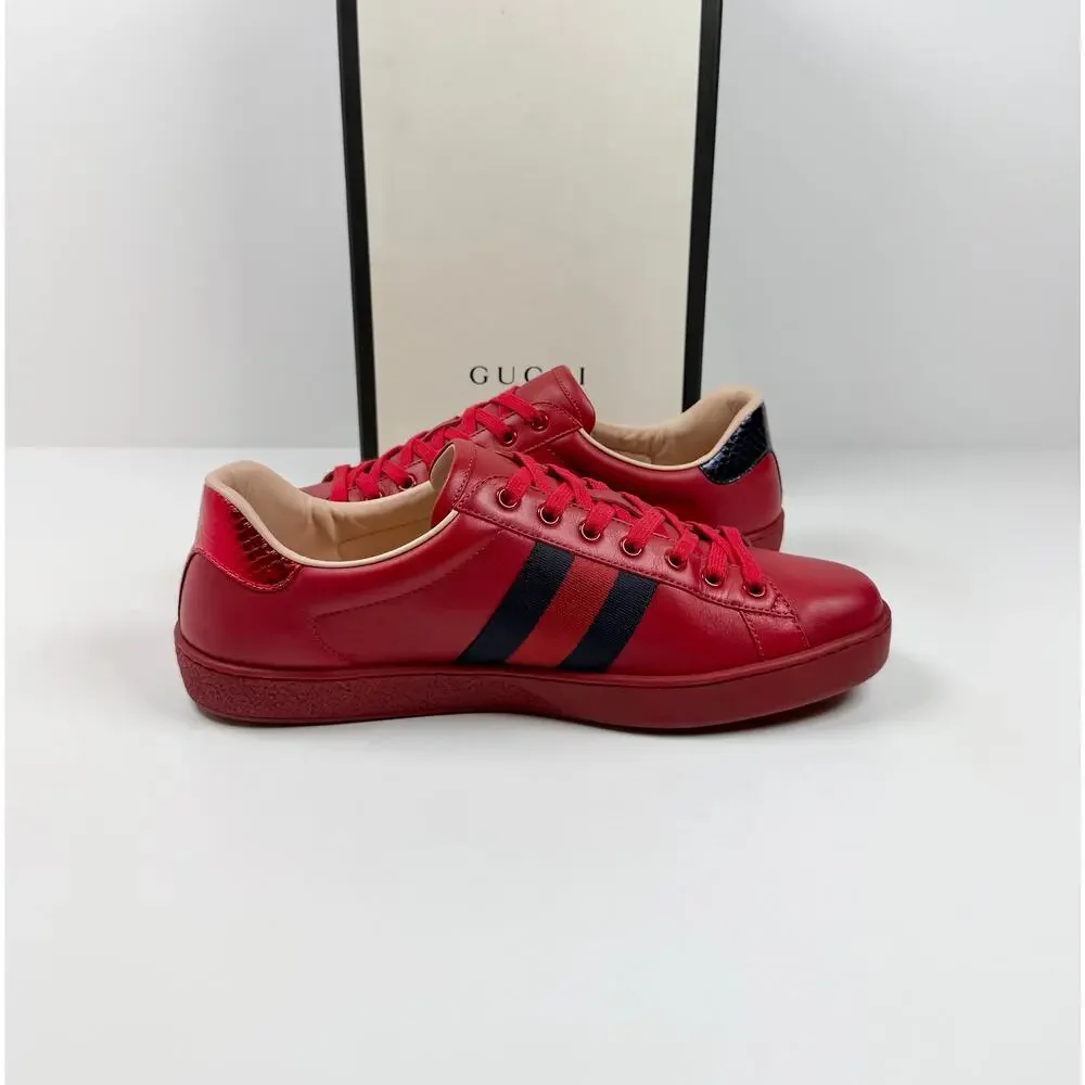 Size 9.5US - Gucci Ace Low Top Red Leather